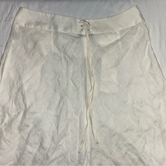 J. Crew Off-White A-Line Skirt with Button Accents Linen Soft - Picture 6 of 7